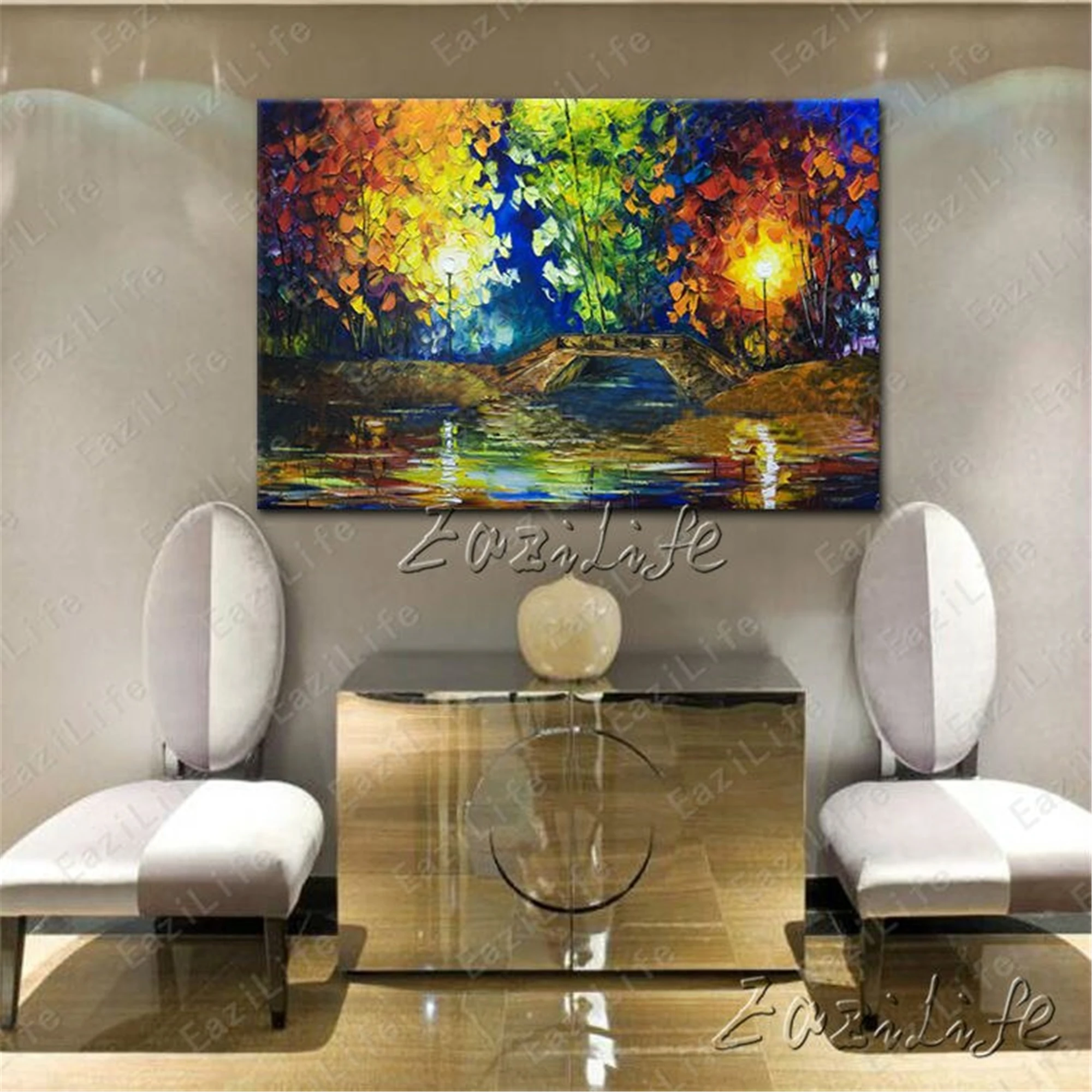 

Hand painted Canvas Oil painting Wall Pictures for Living room wall decor art canvas painting palette knife landscape 7