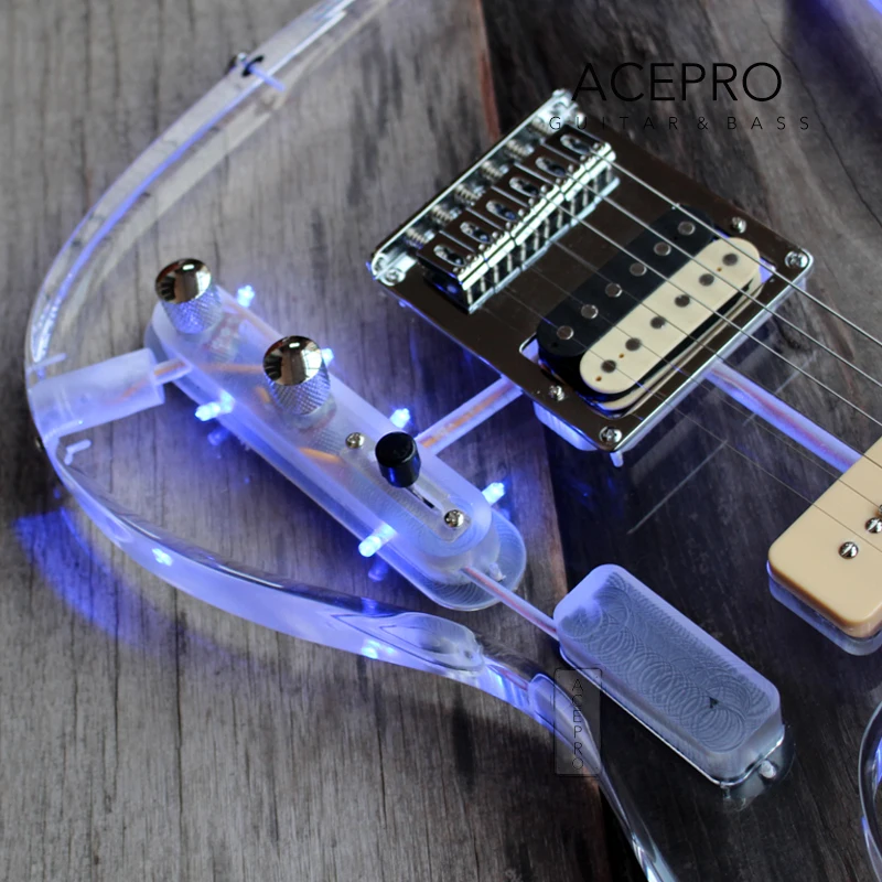 Новое поступление электрическая гитара Acepro светодиодный светодиодной