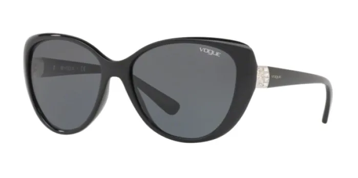 Vogue 5193SB W44/87 57 Sunglasses, Vintage Sunglasses, Black Frame, Smoked Lens, High Quality Vision, %100 UV