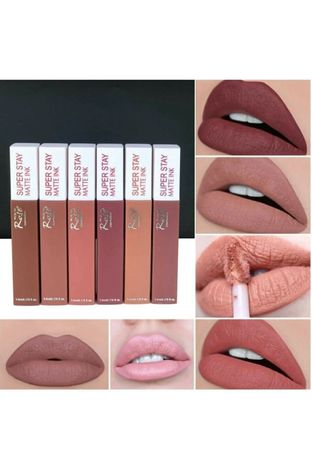 6 Pcs Series Of Matte And Permanent Liquid Lipsticks Are Waterproof  Lip Gloss