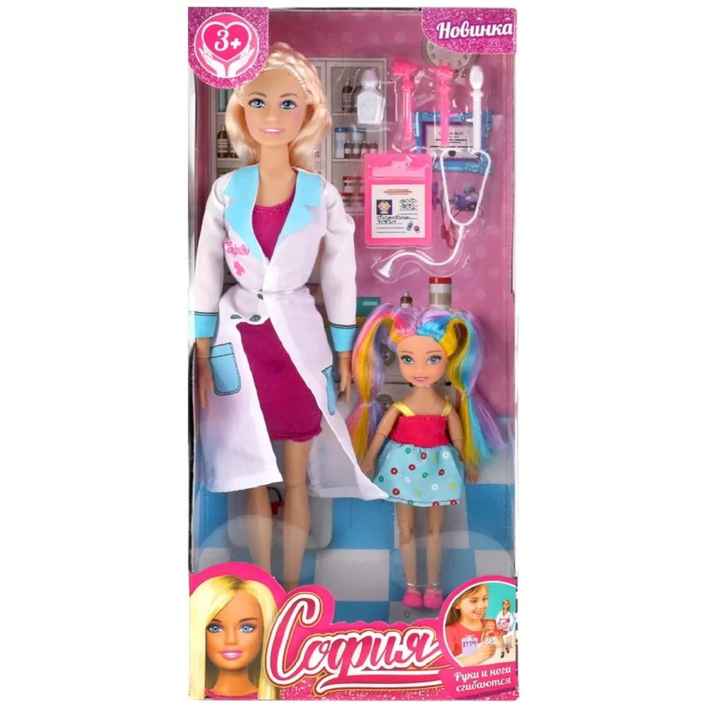 Кукла 29 см София врач с пациентом Машенька и акс руки ноги сгиб (66177 S BB)|Куклы| |