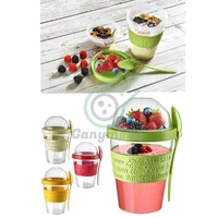 prepare and go fruit yogurt container with lid spoon it is also used as a sports lunch box