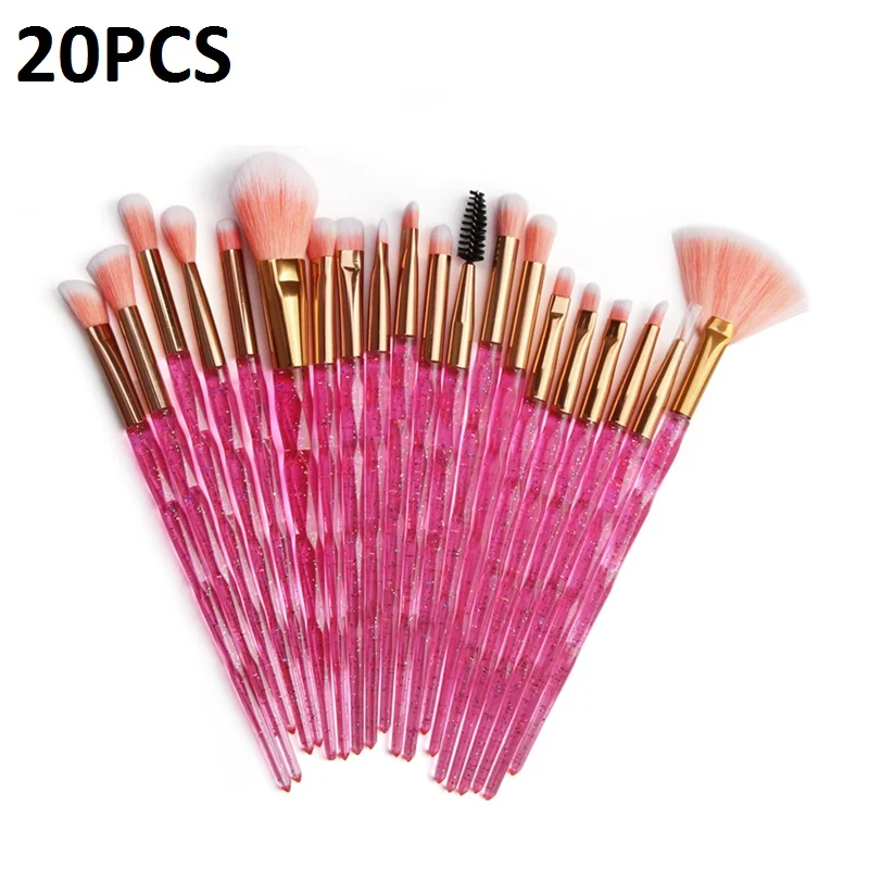 20pcs 7/10/15/20 штук, Профессиональные кисти для макияжа, с украшением в виде кристаллов, на нашем сайте! кисти для макияжа Косметическая кисть для растушевки набор кистей для макияжа Pincel Maquiagem - Handle Color: 20pcs