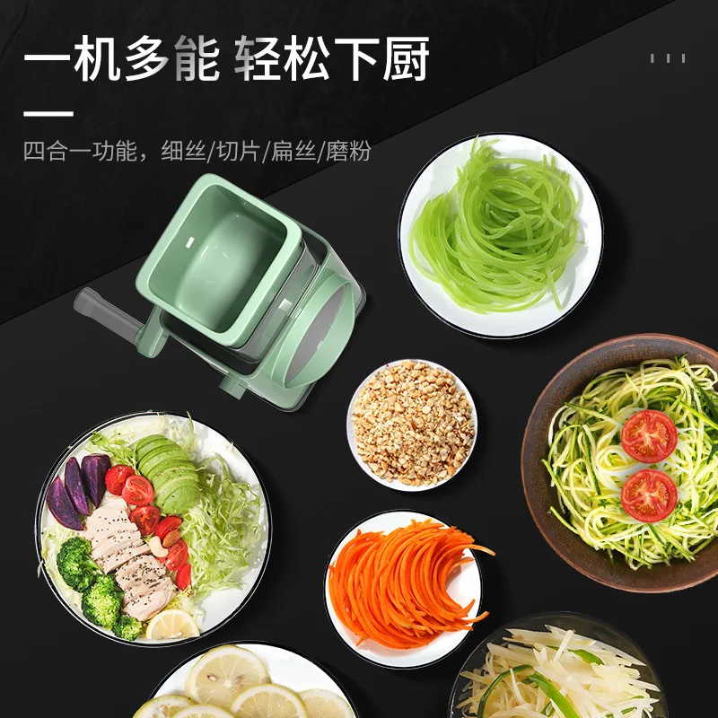 vegetable slicer manual kitchen accessories grater vegetable chopper 4 in 1 round cutter potato spiralizer home gadget tool item free global shipping