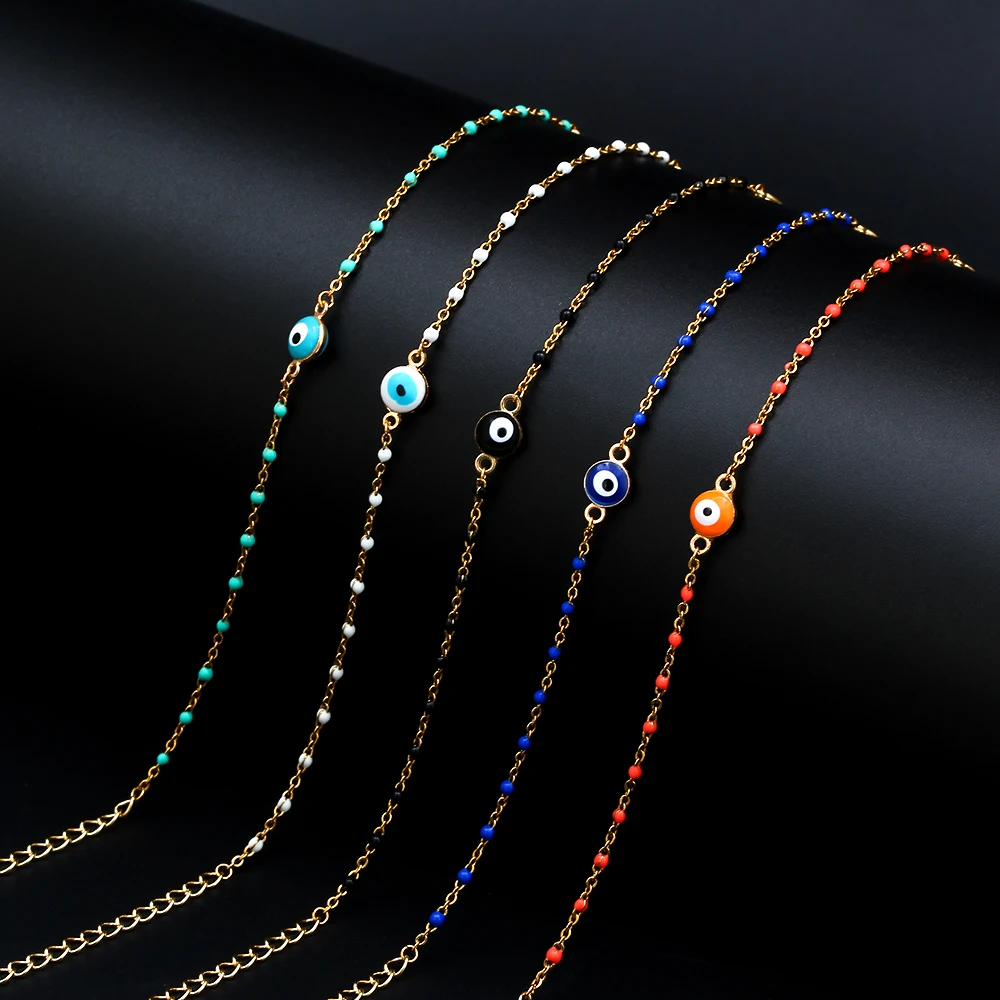 MEIBEADS 1pc Minimalist Evil Eye Beads Link Chain Bracelet Bangle MIYUKI Jewelry Fit Women Party Weddings | Украшения и