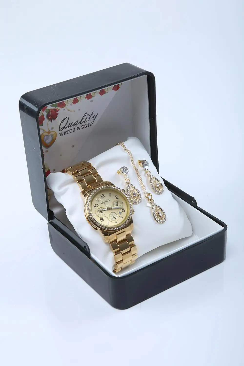 Набор из ожерелья и сережек с коробкой|Женские наручные часы| |