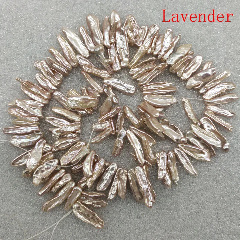 16 дюймов 12-20 мм боковое сверление натуральная Лаванда в форме палочки барокко бива жемчуг свободная нить