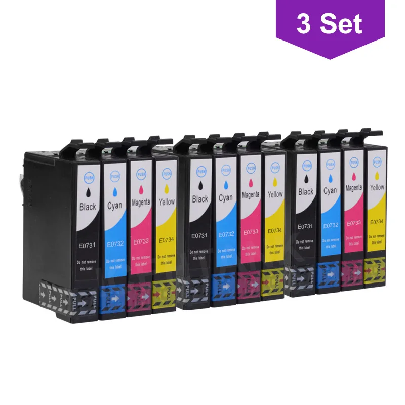 ICEHTANK совместимый чернильный картридж для принтера Epson 73N T0731 стилус CX3900 CX5900 CX4900 CX7300 CX8300 TX200 TX210 C79 C90 принтер - Цвет: T0731-4  3 Set