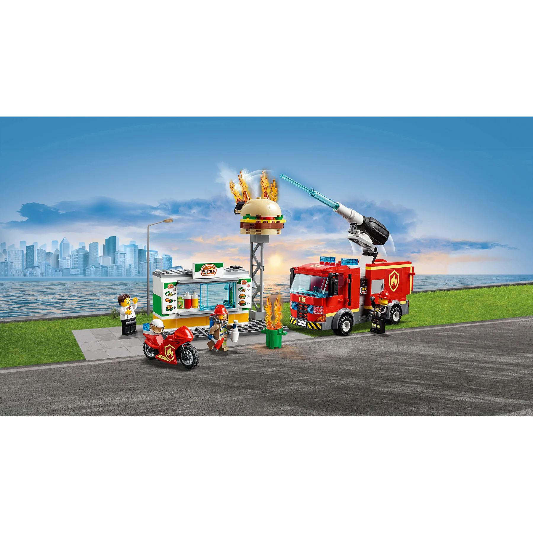 Конструктор LEGO City Fire 60214 Пожар в бургер-кафе | Игрушки и хобби