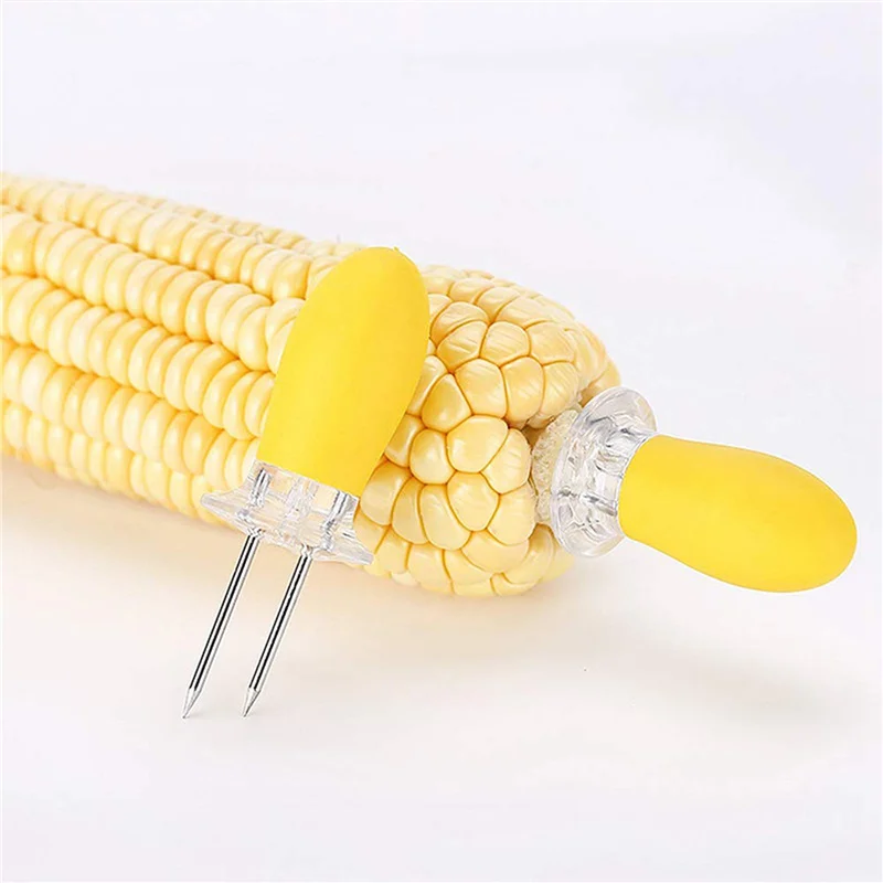 

20 PCS Corn Skewer Fruit Forks Heat-Resistant Stainless Steel Plastic Handle Grilling Outdoor Barbecue Tool Supplies HOT Sell