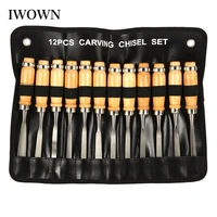 12pcsset manual wood carving hand chisel tool for diy professional beginners carpenters woodworking lathe gouges
