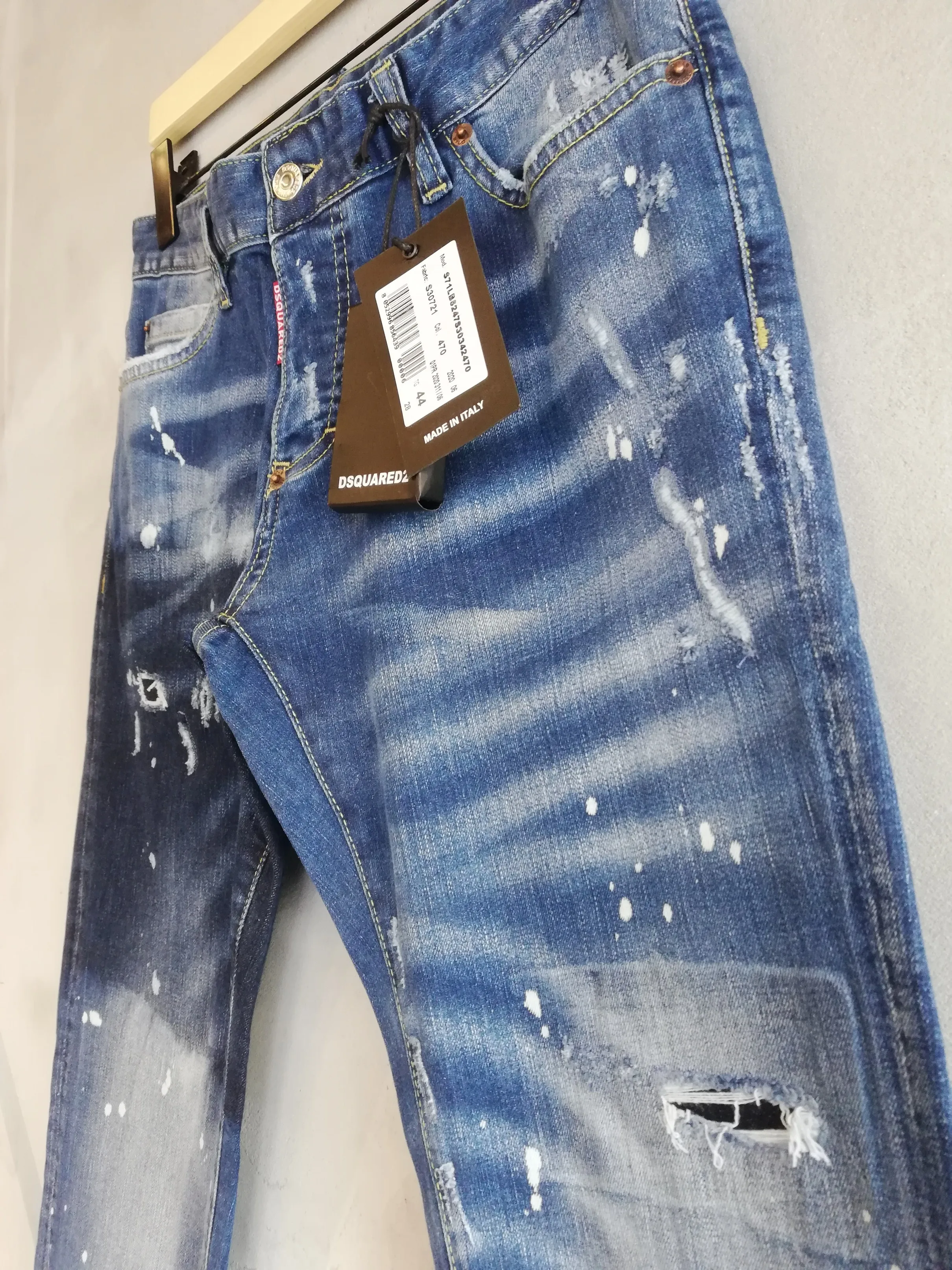 

2021 Hot Sale DSQ2 Jeans Men Women Summer 100% Cotton Blue Pants Male Newest Top Popular Patchwork holes Jeans Unisex,icon style