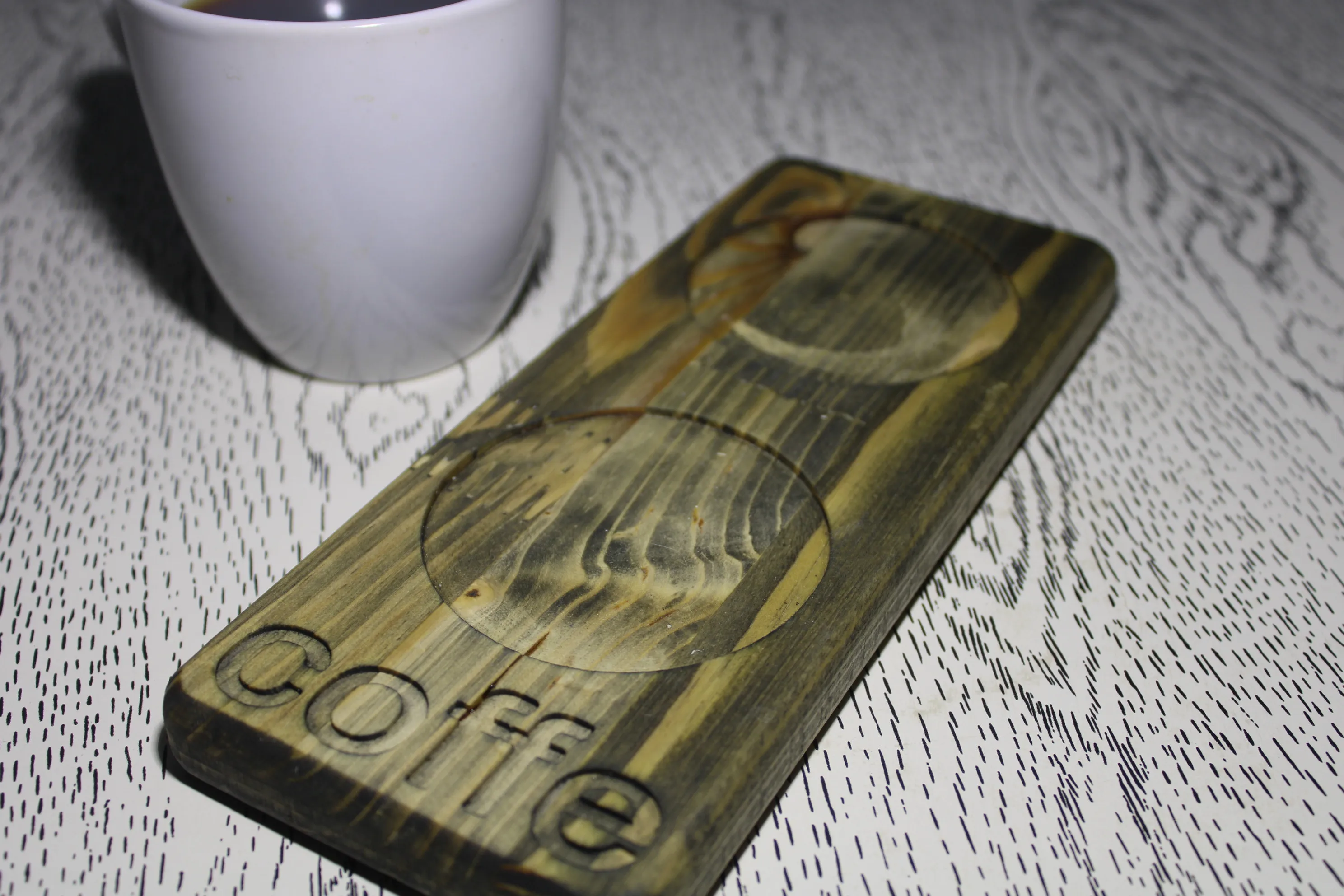 Поднос для кофе Arkadia 23. Подставка на 2 кружки. 21x9см |