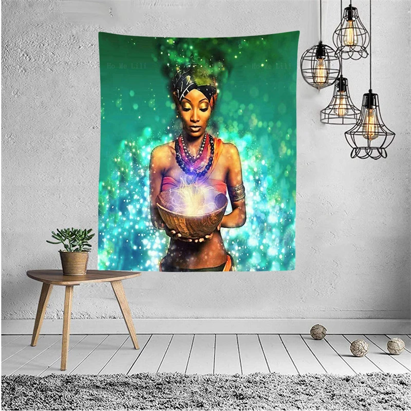 Черная Женская Девушка курительное искусство красные губы рисунок африканская