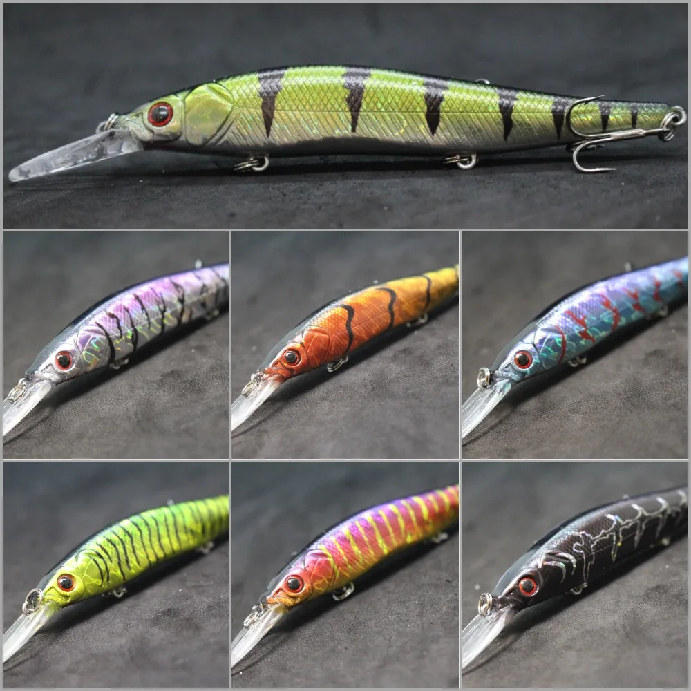 

wLure 16g 13cm Deep Diving Jerkbait Weight Transfer System 3 Treble Hooks Slow Floating Minnow Fishing Lure M817