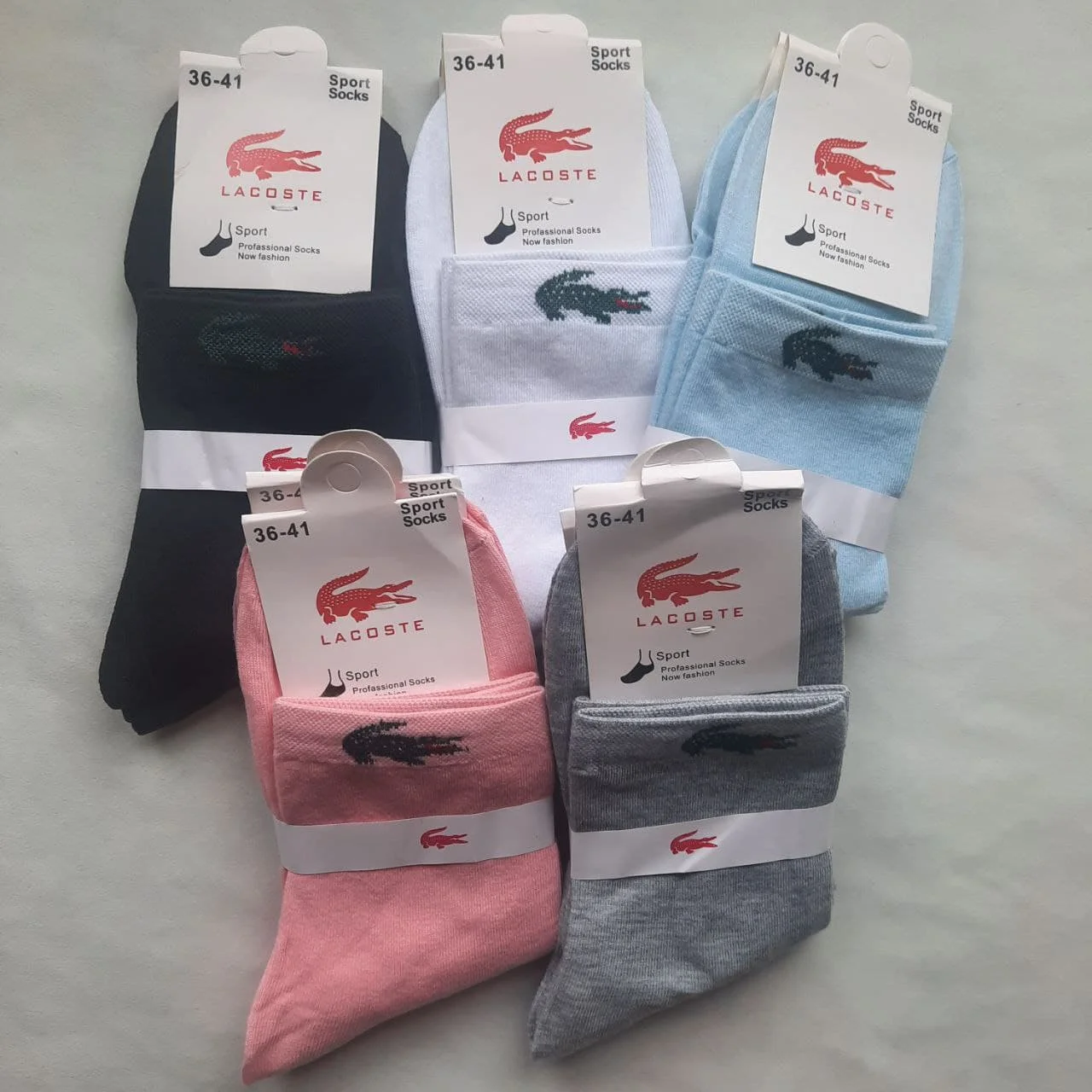 10 шт. (5 пар) Женские носки Lacoste качественные подарочные носки.