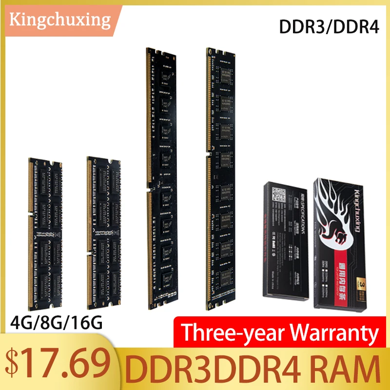 

Kingchuxing Memory-RAM DDR4 8GB 16GB 2666mHZ 3200mHZ 1600mHZ DDR3 4GB 1333mHZ Dual Channel DIMM Module for Desktop PC Laptop