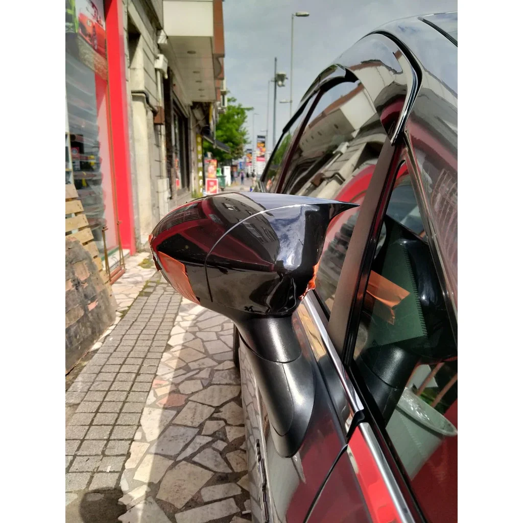 

For FIAT GRANDE PUNTO Bat Mirror Cover 2009-2018 Glossy Piano Black 2 Pieces Wing Car Styling Auto Accessory Universal Spoiler