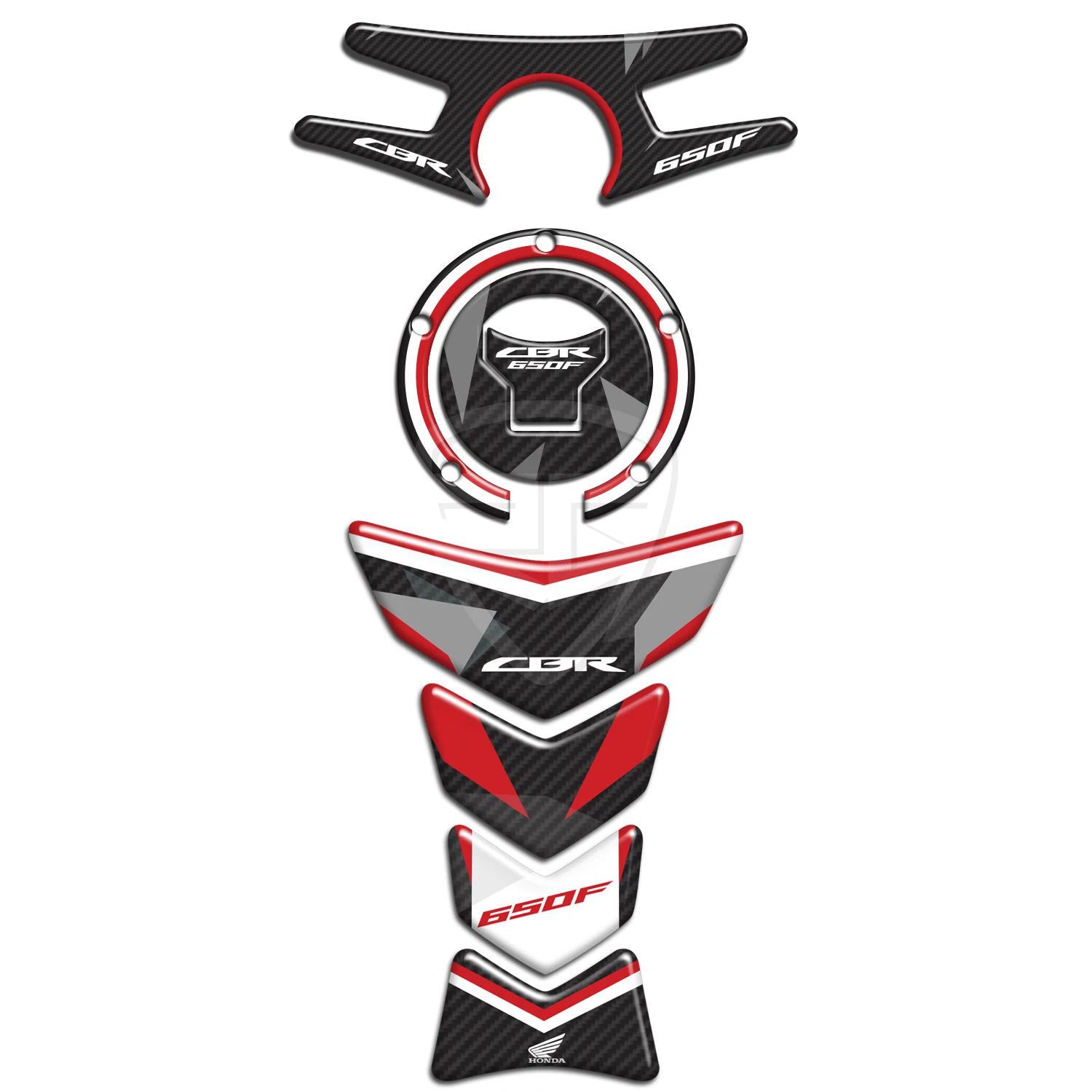 

Наклейка на бак мотоцикла Honda 650F Red Karbon Black для Honda 2014 - 2018