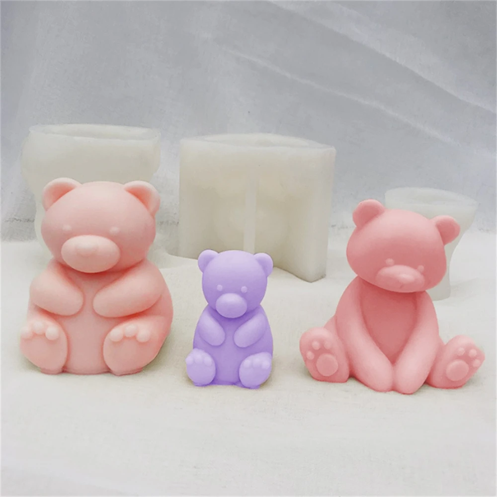 

Bear Shaped Silicone Candle Molds for DIY Handmade Chocolate Aromar Candle Mould Moule Bougie Wax Decor Ornament Making Gift