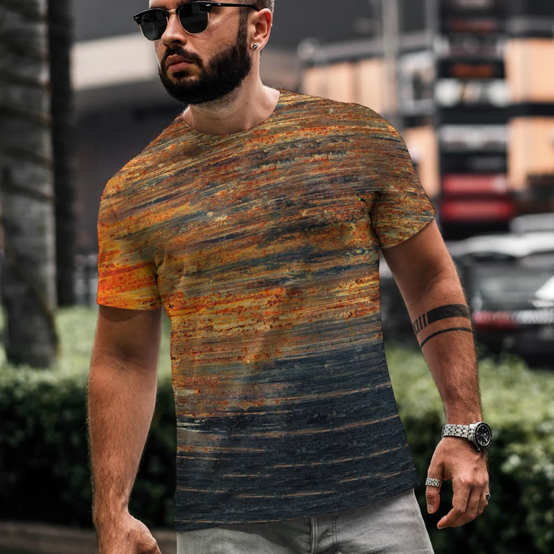 

2021 new summer hot sale oversized loose short sleeve full-time hunter 3D printed O-neck men's T-shirt