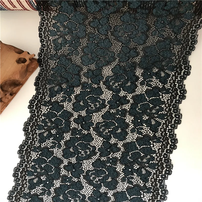 

(1m/lot) Spandex Lace Ocean-Blue Aperal Accessories Elastic Trim Lingerie Garment Sewing Craft Stretch Lace Trim