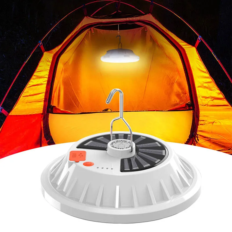 

1/2/3Pcs Portable LED Solar Camping Tent Light USB Port Rechargeable Lantern Hiking Ultra Bright Hook Lamp Mobile Power Bank