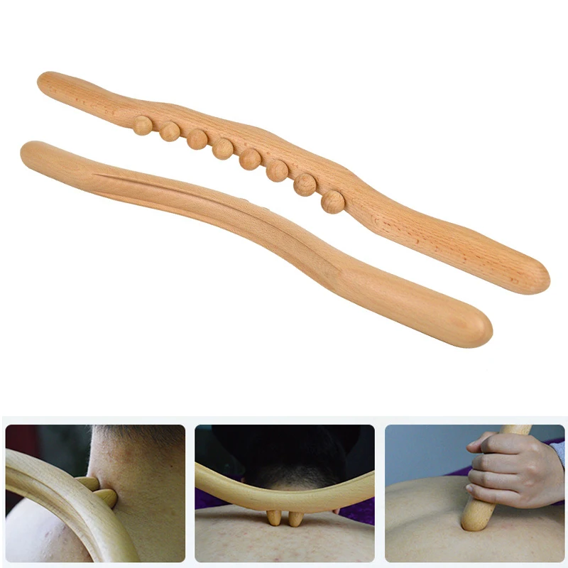 

2Pcs Wooden Gua Sha Massage Tool Guasha Scraping For Release Back Neck Pain Massager Scraper Treatment Cellulite Massager Rod