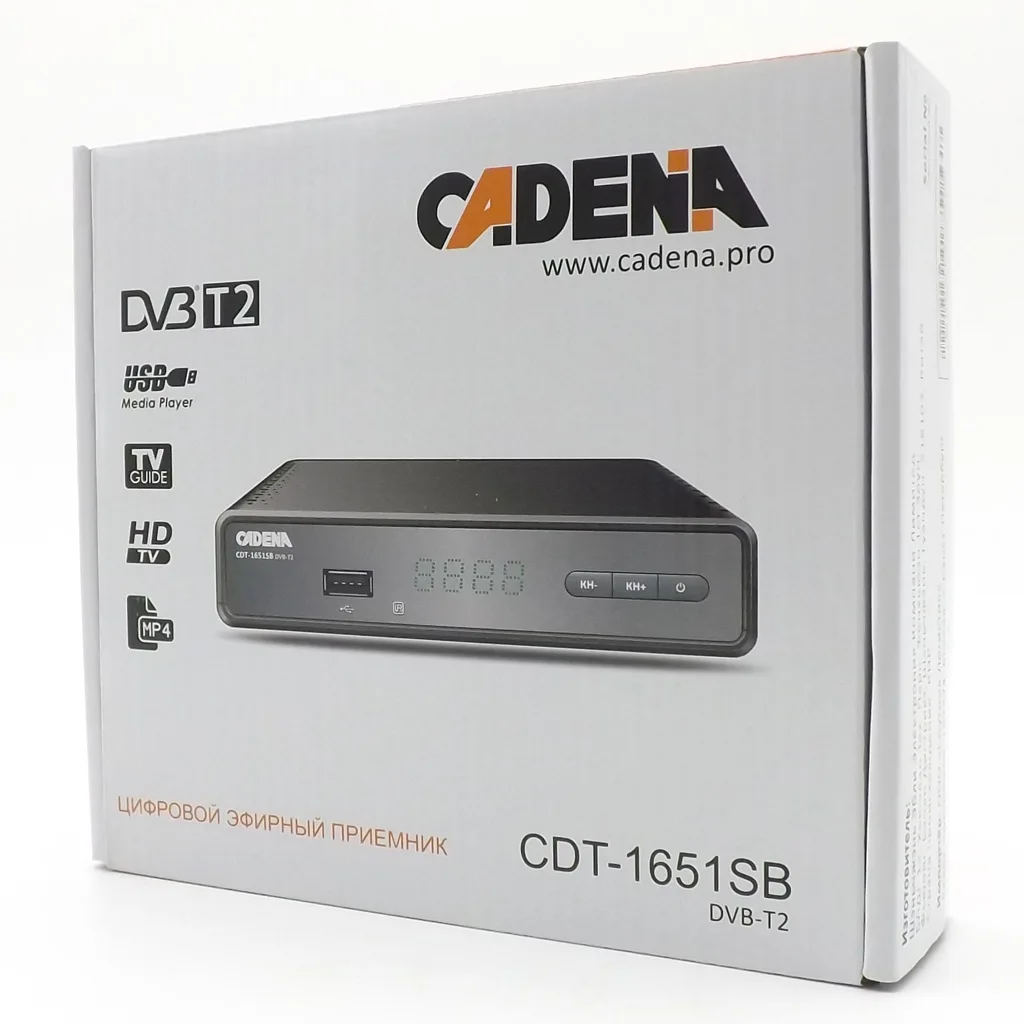 DVB-T2 цифровая ТВ приставка Cadena CDT-1651SB ресивер тюнер 20 каналов | Электроника