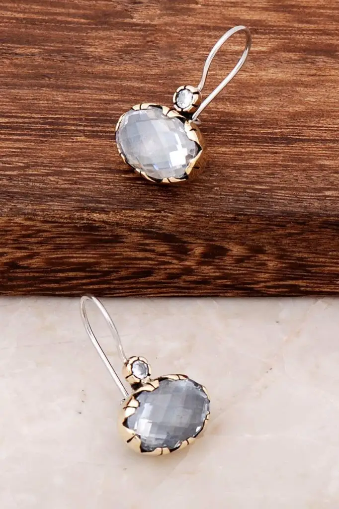 

Серьги из серебра с кварцевыми камнями, 1458, высокое качество, ручная работа, оригинальные филигранные серебряные украшения, подарок для жен...