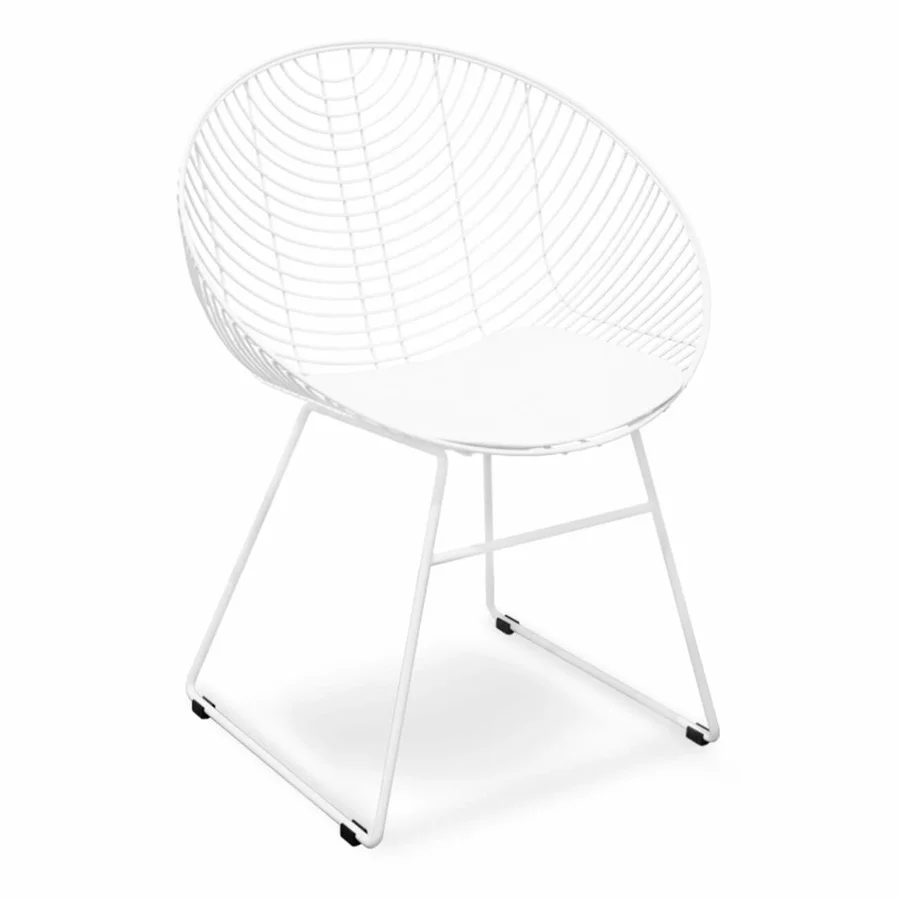 Изящный стул Sheffilton SHT-S127-CN1 белый 57.5х57.5х85.5 металл/кож.зам для офиса кафе ресторана