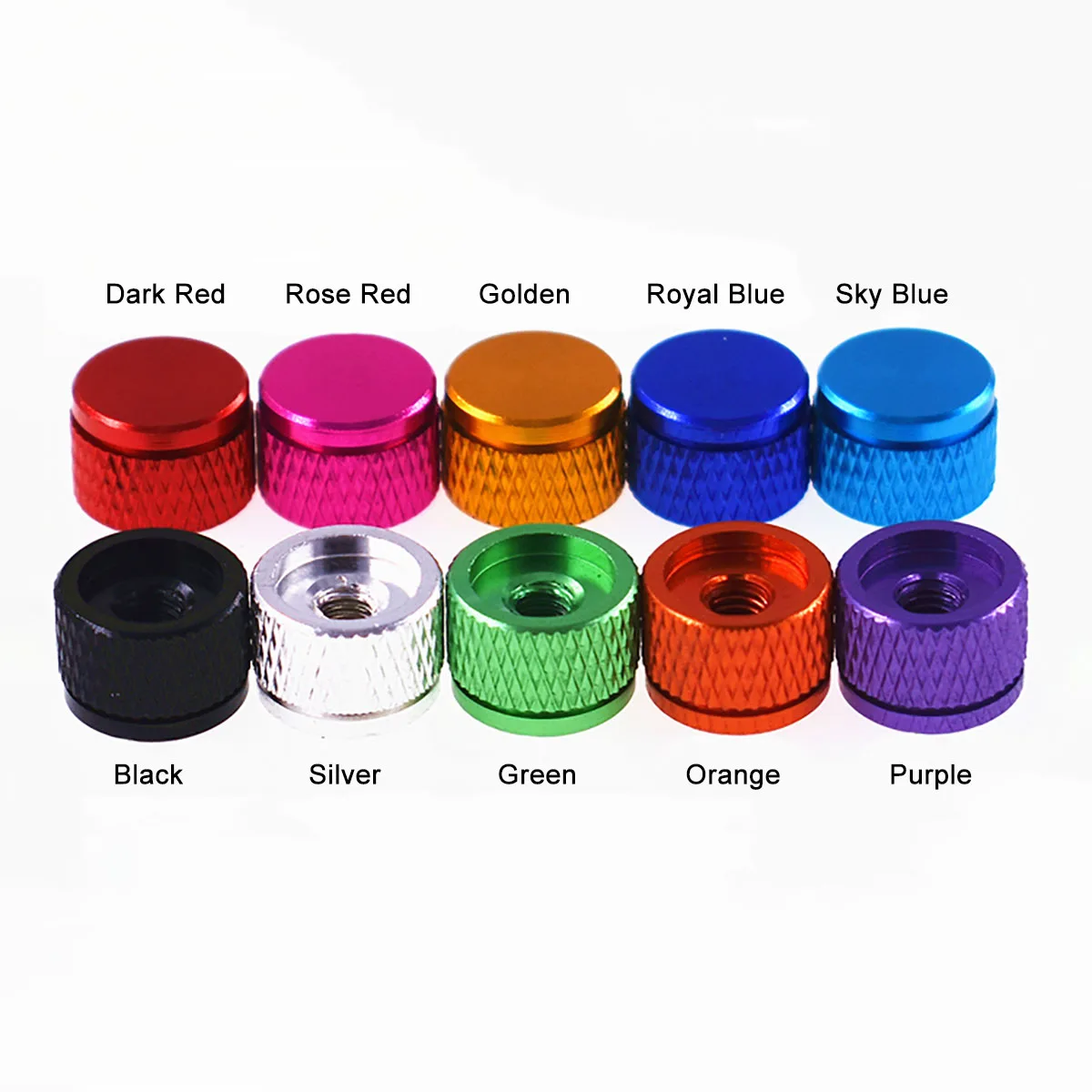 2Pcs M3 M3.5 Blind Hole Hand Tighten Nuts Anodized Aluminum Knurled Thumb For RC Models Computer Case 10 colors |