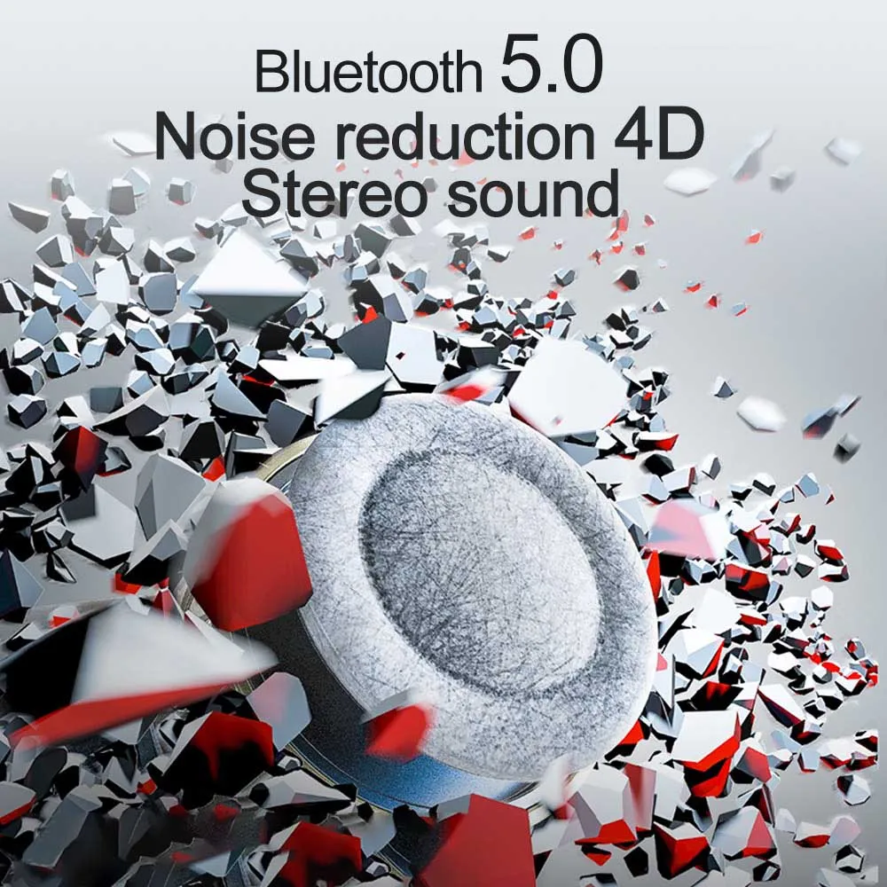 Беспроводные наушники 4D стерео Бас Звук сенсорное управление с микрофоном