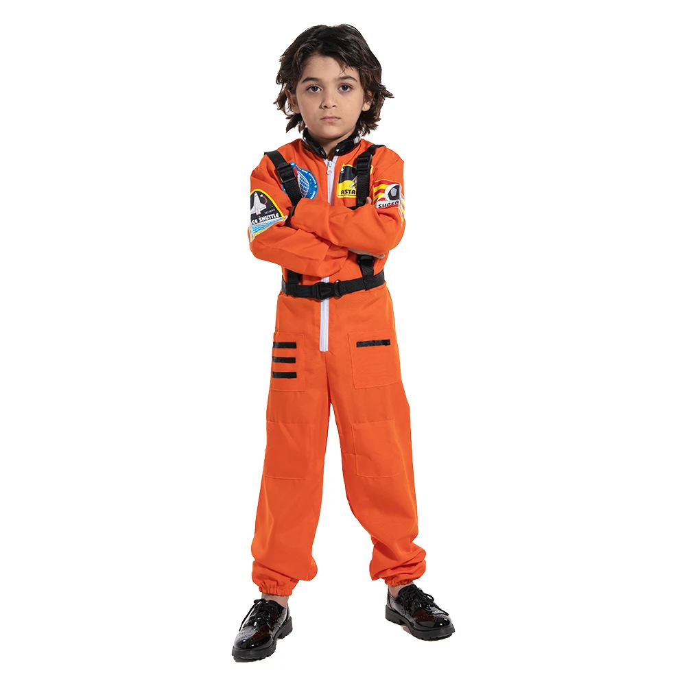 Snailify Yellow Child Astronaut Costume White Boy Pilot For Halloween Purim Party Spaceman Outfit |