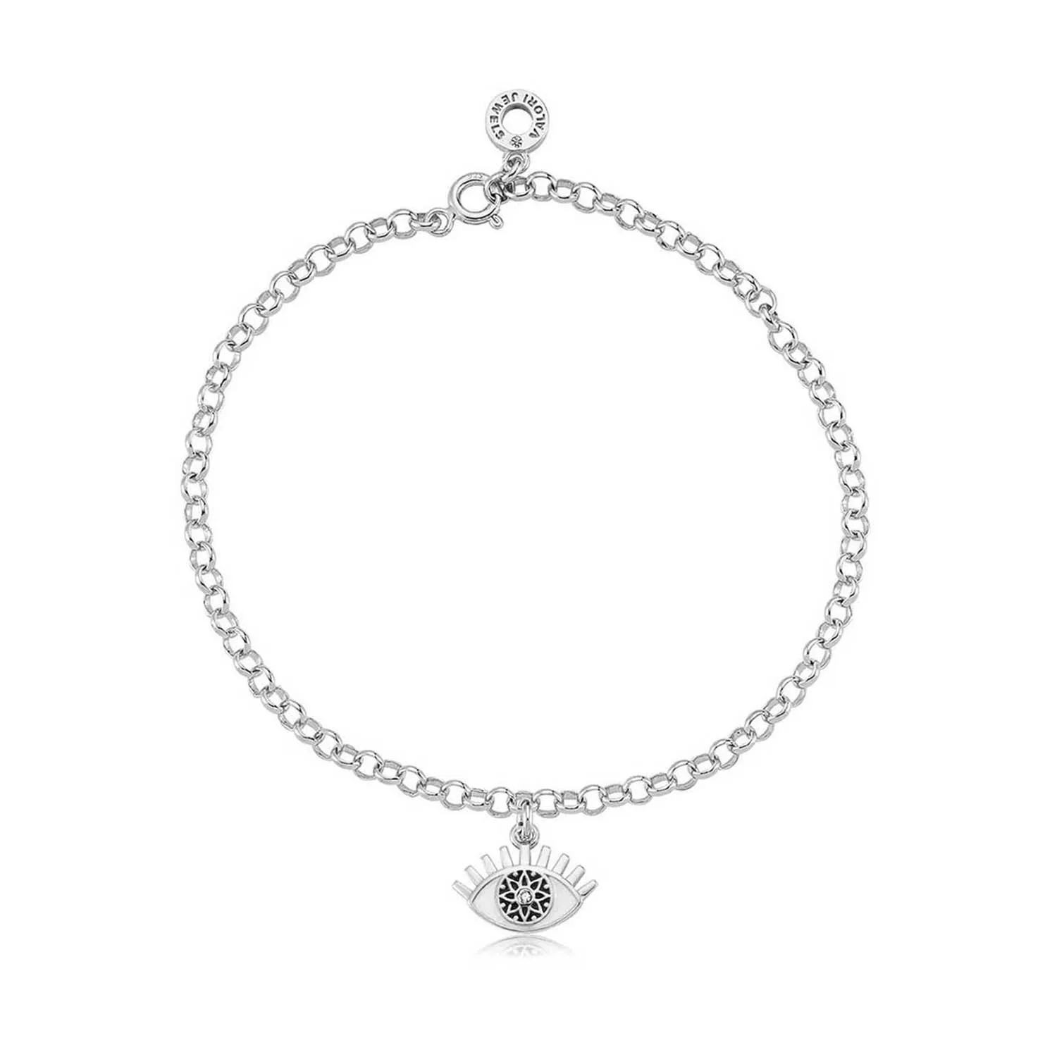 

Браслет Valori Jewels Magic Evil Eye, циркониевый круглый камень, с родиевым покрытием, серебро 925-й пробы