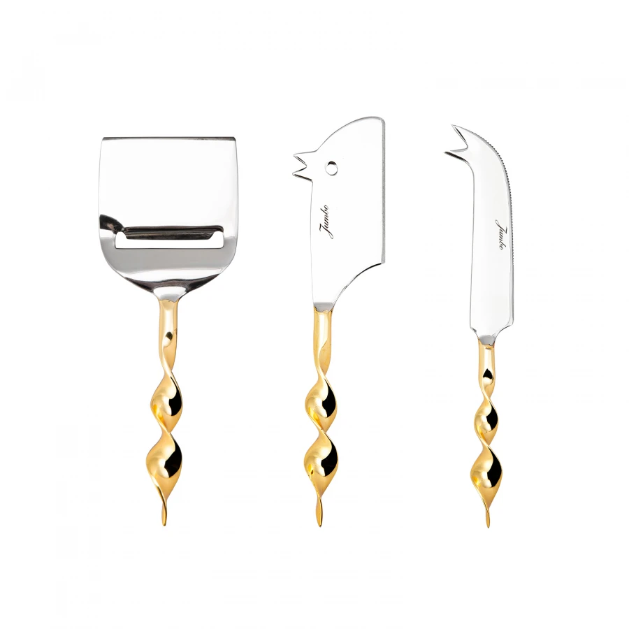 

Jumbo Qe2594c-g Gold Cheese Service Set