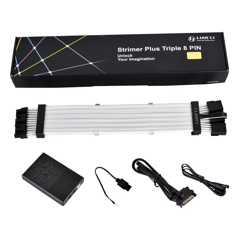 Lian-Li STRIMER PLUS TRIPLE 8 PIN Addressable RGB Power Extension Cable White Braided Version | Компьютеры и офис
