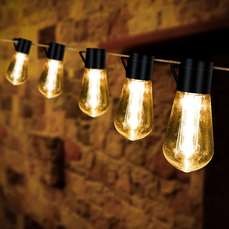 

LED G50 Bulb Solar Powered String Light Outdoor Street Garland Christmas Decor Lamp For Wedding Home Indoor Holiday Lighting