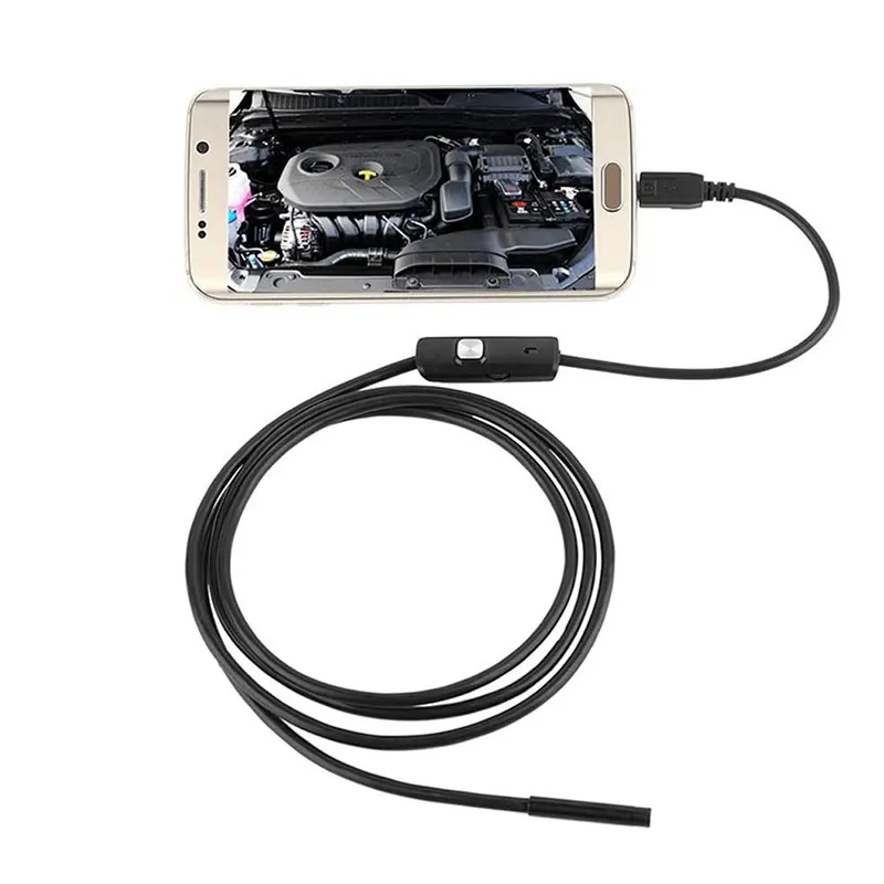 2 м 7 мм USB бороскоп для андроида эндоскоп осмотр светодиодный трубка видео IP67 камера область OTG USB эндоскоп камера бороскоп