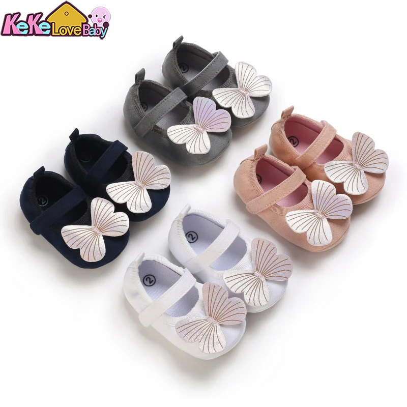 Spring Autumn Baby Girl First Walker Shoes Toddler Butterfly Knot Baby Shoes For New Born Infant Casual Sneakers 0-18M