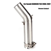 motorcycle exhaust middle link pipe escape connect section tube modified slip on system for suzuki gsxr600 gsxr750 2006 2007