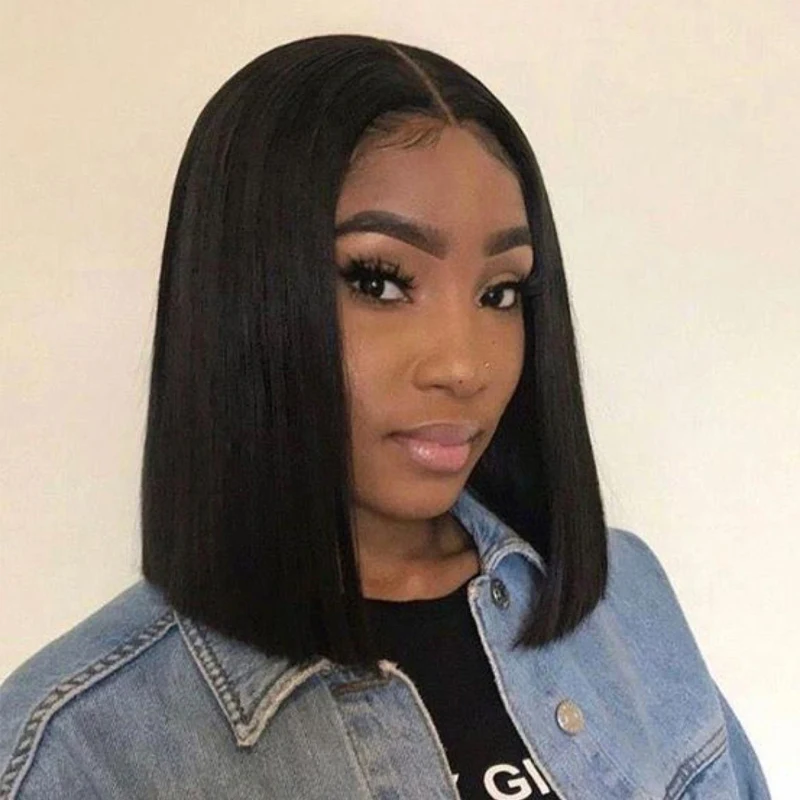 

Synthetic Lace Front Bob Wigs For Black Women Lolita Short Straight Bob Hair Ombre Blonde Bob Wigs Heat Resistant Classic Plus