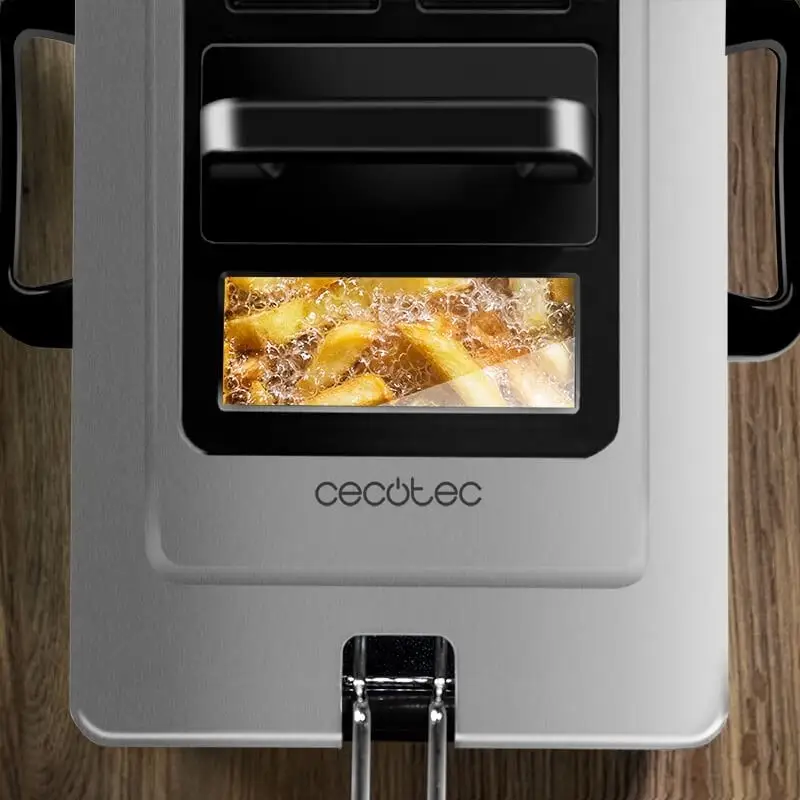 Cecotec CleanFry 3L Electric Fryer 3 Liters Stainless Steel 2000W with OilClean Filter Cap Anti-Odor and Window | Бытовая техника