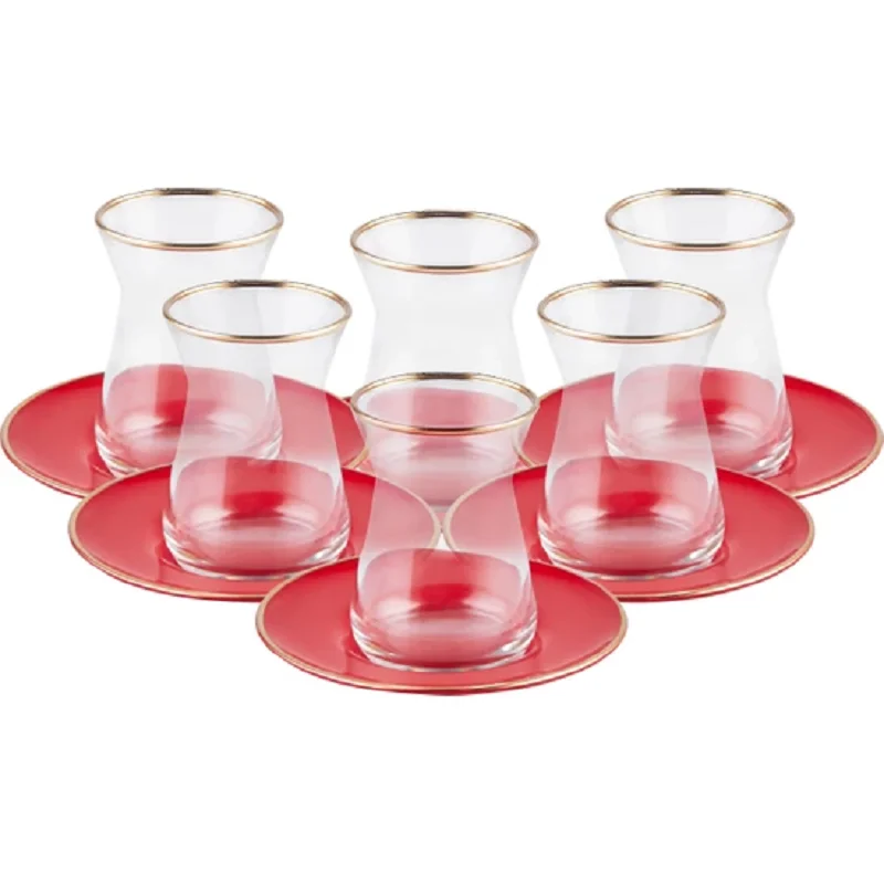 

Karaca Retro Red 6 Person Tea Set