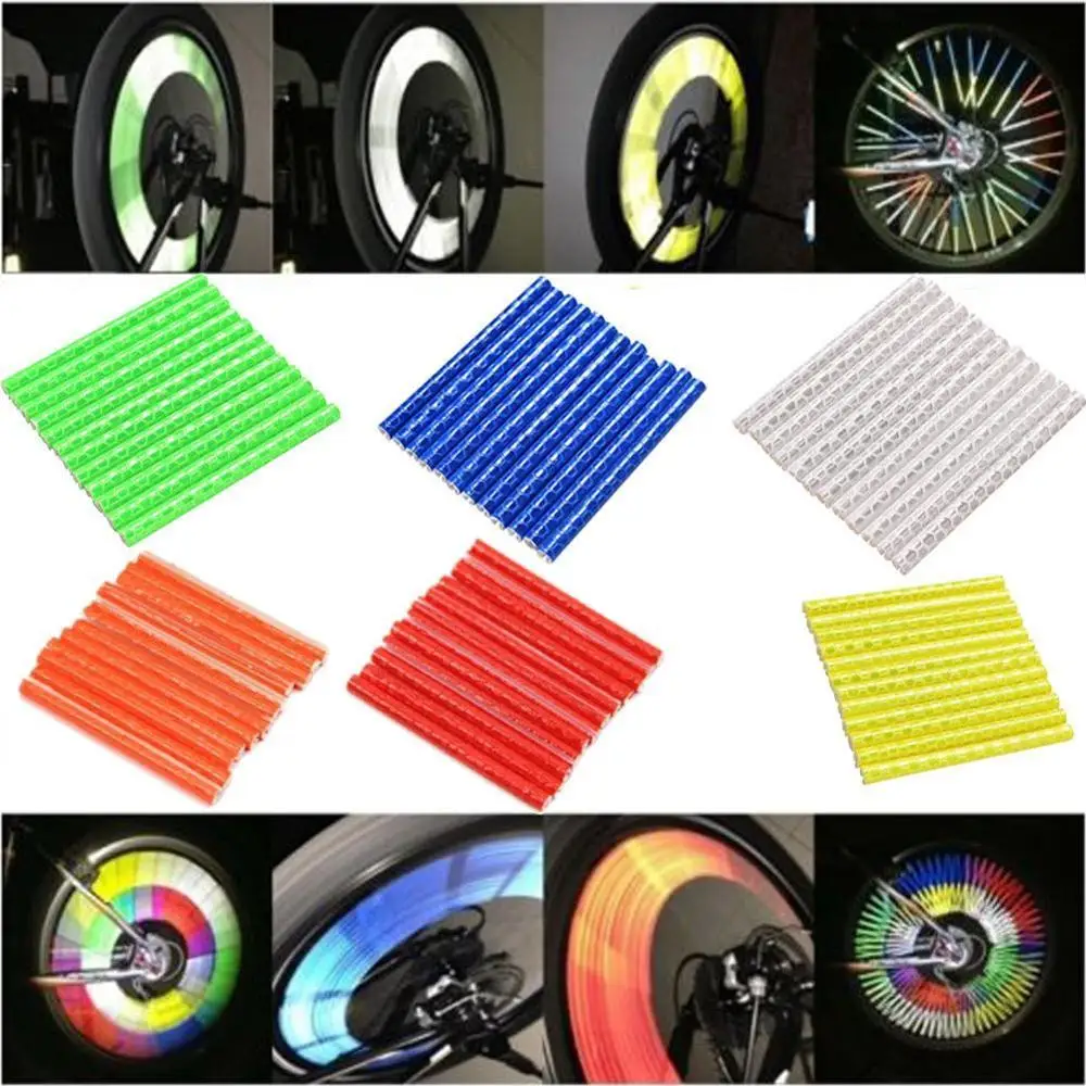

Bicycle Lights Wheel Rim Spoke Clip Tube Safety Warning Light Cycling Bike Strip Reflective Reflector Bicycle Accessories