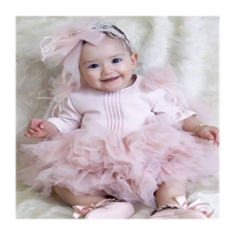 

Baby Girl Dress Powder Tutu Dress Special Occasion Girl Dress 2 pcs Cotton Fashion Special Occasion Wear