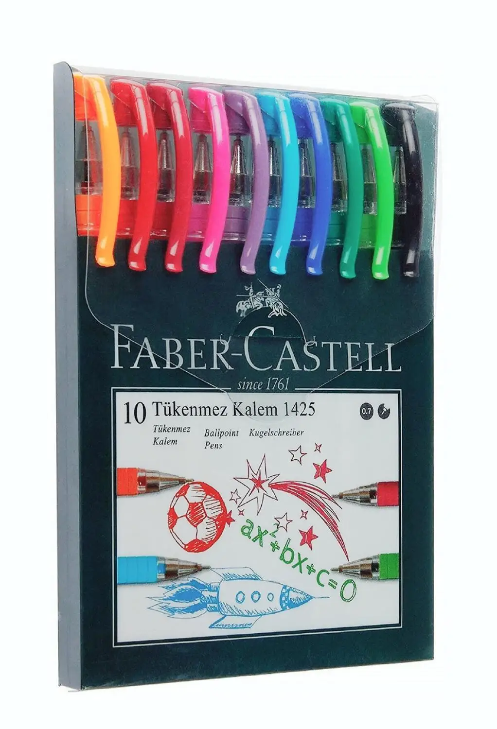 

Faber-Castell Ballpoint Pen Set 1425- 10 Pcs - 10 Colors-Needle Point