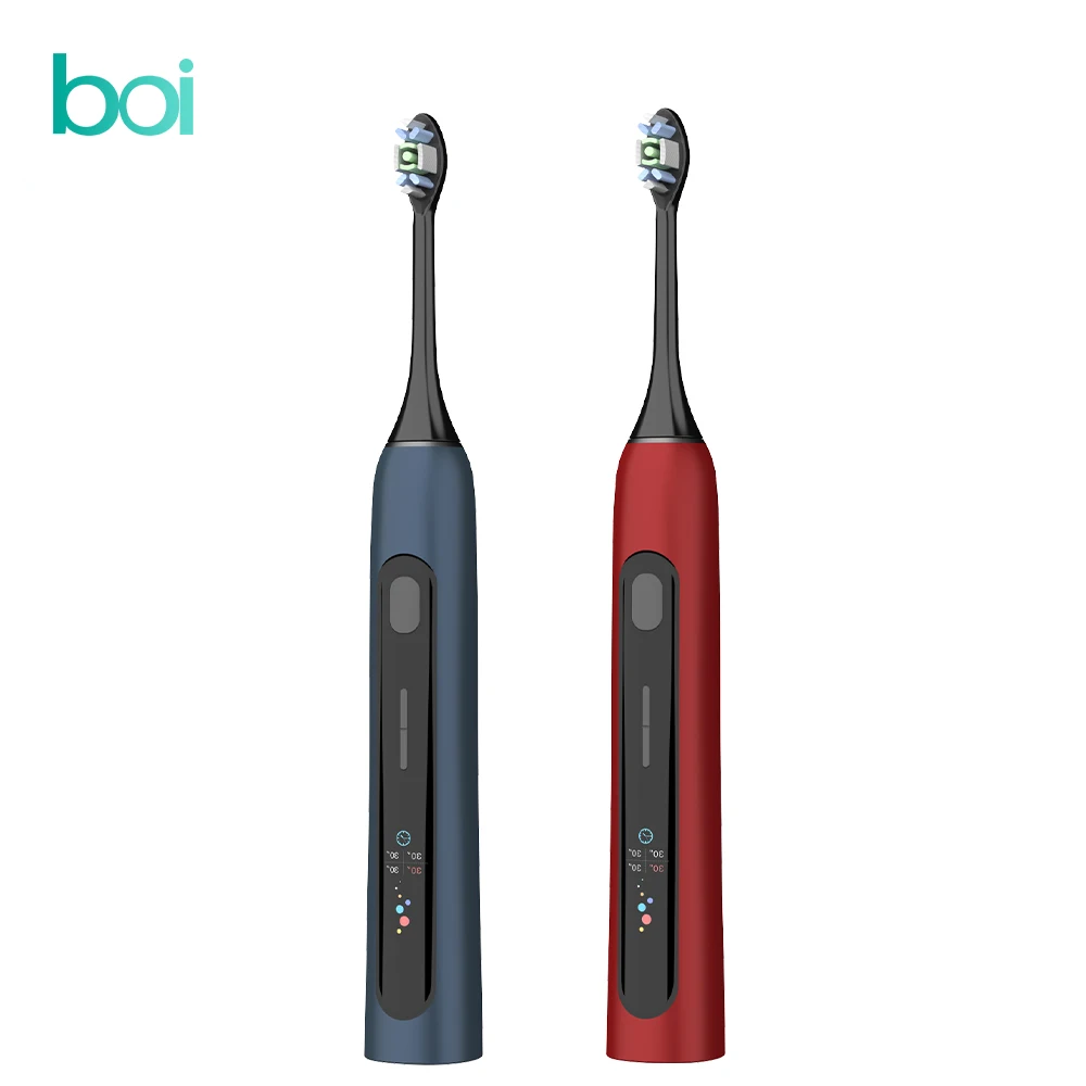 

[Boi] With 7 Brush Heads LCD Screen Sonic Electric Toothbrush Set Protective Clean Rechargeable Waterproof IPX7 Whitening Teeth