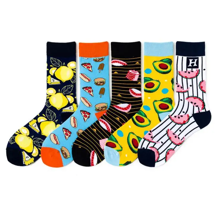 2019 весна осень модные носки творческая пища гамбургеров с яйца пашот хлопок