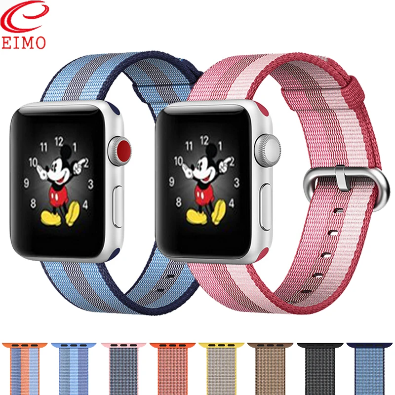 Ремешок EIMO Nato для apple watch, ремешок 44 мм, 40 мм, apple watch 5, 4, 3, 2, iwatch, ремешок 42 мм, 38 мм, плетеный нейлоновый браслет correa, ремешок для часов